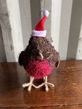 Robin Brushwood Planter Plant Pot Holder Festive Christmas