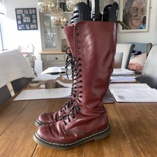 Dr Martens Airwair 20 Hole  Boots Size 7 UK Ox Blood Leather  full zips 