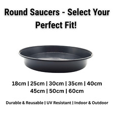 Round Black Plastic Plant Pot Saucers | Drip Trays for Indoor & Outdoor