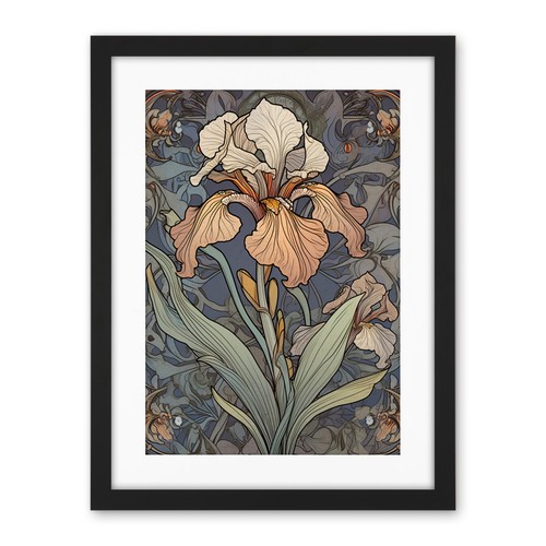 Art nouveau style iris - nouveau,