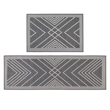 JVL Machine Washable Entrance Doormat and Runner Set