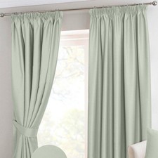 Ivory Pencil Pleat Blackout Thermal Curtains 90x90 Herringbone Chevron Design