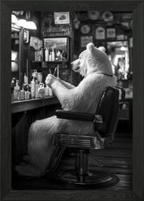 At the hairdressers Framed