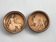 Vintage  Snuff or Pill Box made from 2 Victoria Pennies Collectable 2062