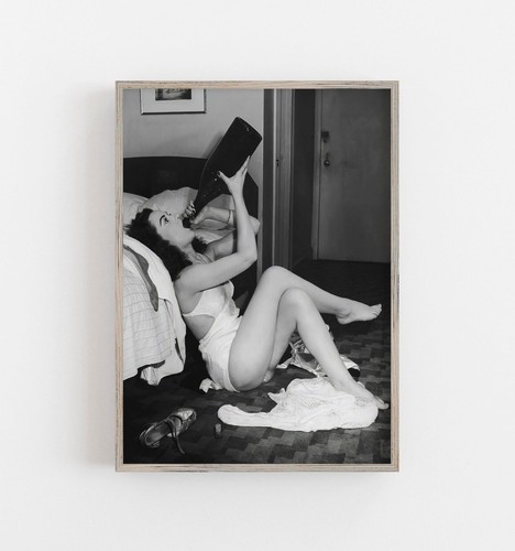 Woman drinking champagne - drinking,