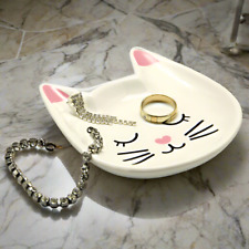 Ceramic White & Pink Cat