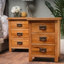 Oak drawer bedside tables - drawer,