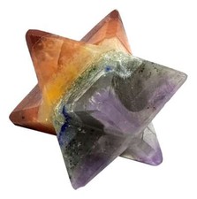 7 Chakra Merkaba Star Geometric Gemstone Multi Stone Bonded Crystal x 1 Supplied
