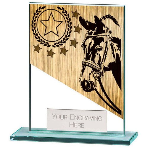 Mustang glass horse trophy - horse,