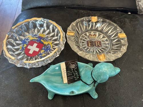 Vintage ashtrays job lot - x3,