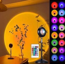 Rainbow Sunset Projector Projection USB Atmosphere LED Desk Night Light Lamp UK