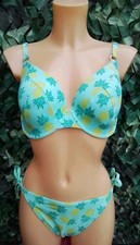 Bnwot M&S moulded Cup ,underwired Bikini Set Top Size 32 G Bottoms Size 10