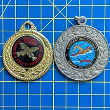 Carmarthen District Swimming Club Medals, Wales, Welsh Interest, Used