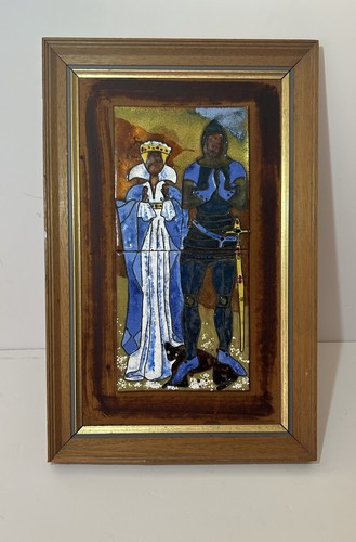 Vintage cloisonne tile knight - tile,