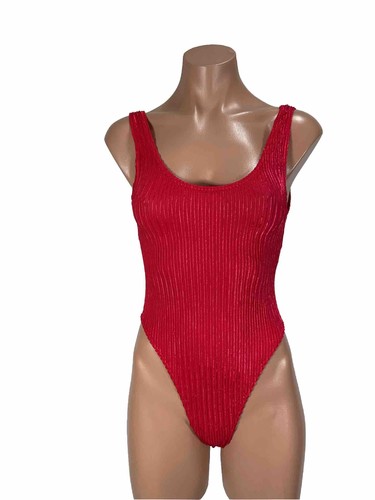 Vtg 80s eurotard red high - 80s,