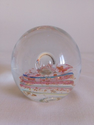 Handmade glass paperweight - glass,