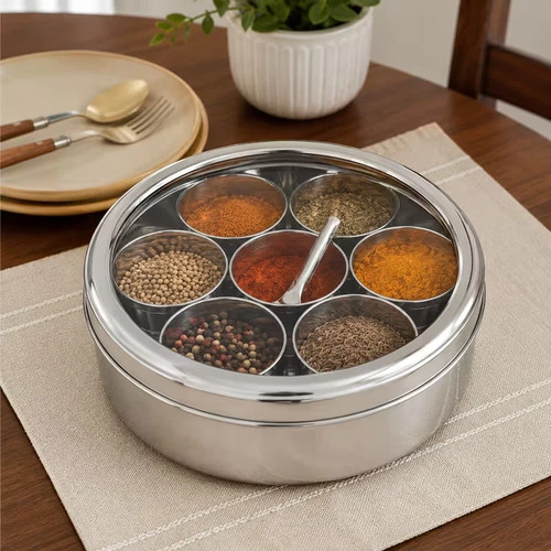Indian spice tin masala - masala, dabba
