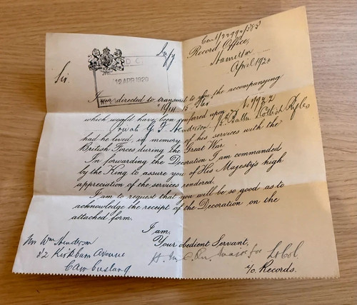 Genuine original ww1 record - genuine,