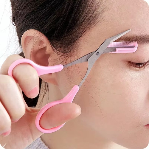 Eyebrow trimmer scissors with - eyebrow,