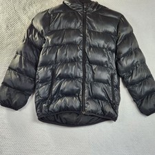 Genuine Adidas Boys Black Puffa Jacket with Hood Age 7-8