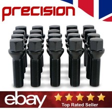 20 x Black Wheel Nuts To Fit 20mm Spacers For VW Bora with Aftermarket Alloys