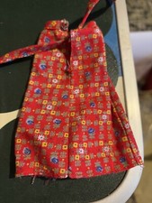 Sindy Seperates skirt 1982 red floral grid pattern Pedigree fit 12" doll