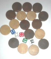 Backgammon Pieces Wooden. With Dice set.