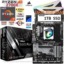 AMD Ryzen 7 2700X + 16GB RGB RAM + 1TB SSD + ASRock B450 Pro4 Motherboard Bundle