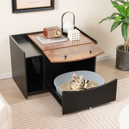 Cat litter box enclosure - litter,