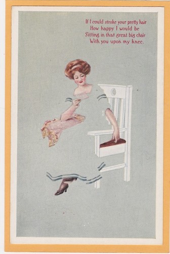 Fadeaway postcard woman on - fadeaway,