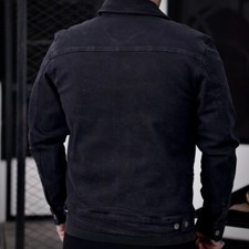 DUKE MENS BLACK DENIM JACKET