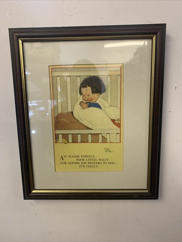 Vintage framed print mabel - by,