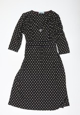 Dickins & Jones Womens Black Polka Dot A-Line Dress Size 14