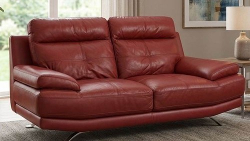 Red leather sofa minor - red,