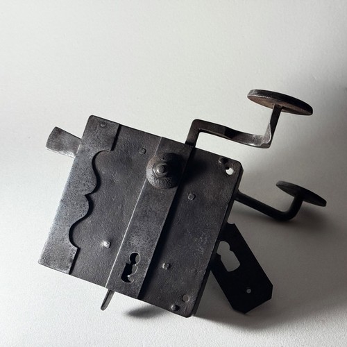 Antique box door - lock, handmade