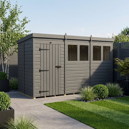 Composite pent shed double - -,