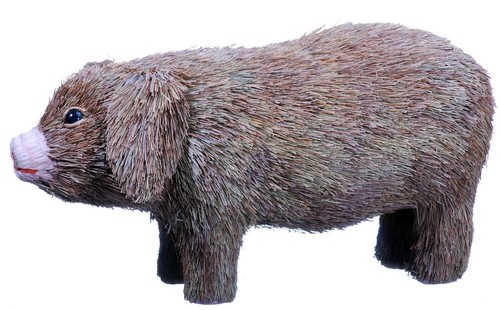 Pig figurine handmade natural - pig,