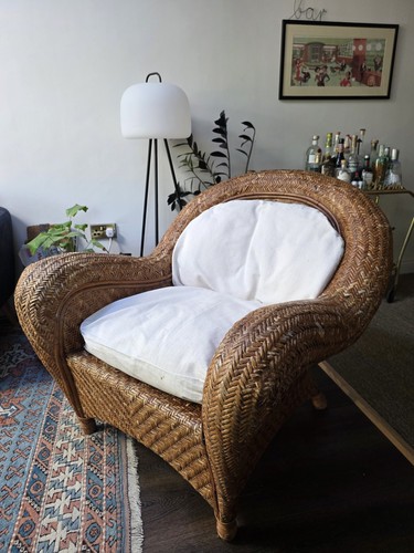 Vintage habitat rattan barrel - vintage,