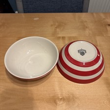 T G Green Cornishware Red 2x Cereal Bowls￼