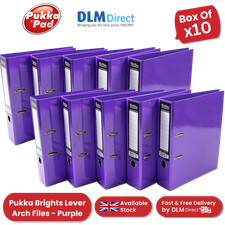 Pukka Pad Brights A4 Lever Arch Files, 70mm Spine, Custom Label, Purple 10 Packs