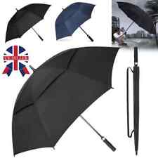 68" Golf Umbrella Extra Large Automatic Open Windproof Waterproof Dual Canopy UK