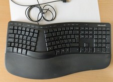 Microsoft Ergonomic Keyboard Wired USB UK QWERTY LXM-00004 + Support Black
