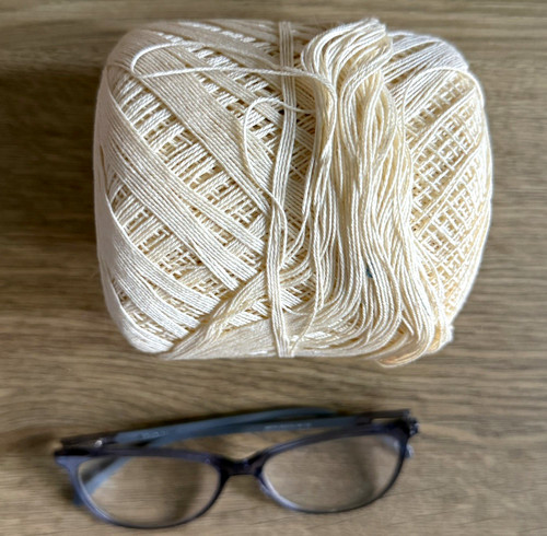 Cream cotton crochet thread - crochet,