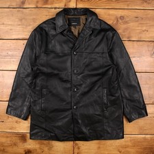 Vintage Colebrook & Co Leather Jacket XL Blazer Car Coat Donkey Black