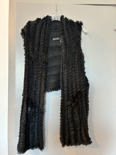 Real rabbit fur black - real, vest