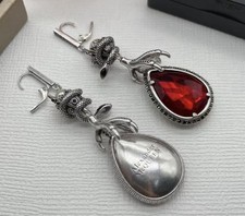 Alexander McQueen Long Dangly Earrings with pouch and box stunning 