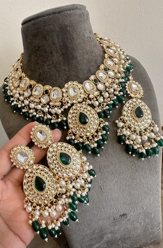 Imitation green kundan - imitation,