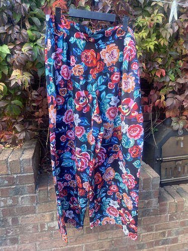 Floral wide leg trousers size - floral,