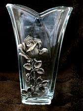 MULLINGAR PEWTER GLASS VASE **