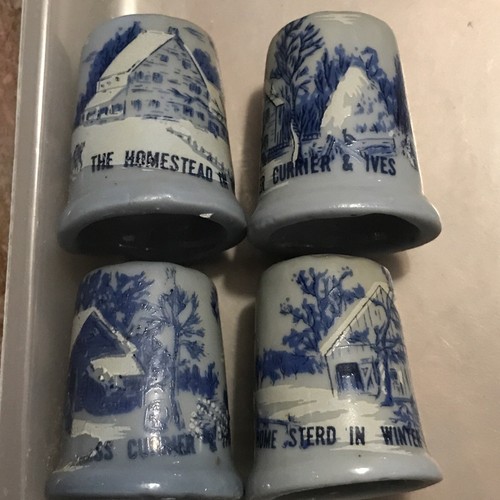Blue glaze thimbles large - 4,